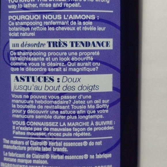 3 Herbal Essences Tousle Me Softly Shampoo Clairol Wild Violet - Picture 9 of 13